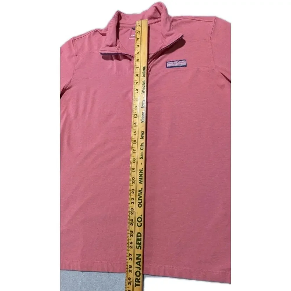 Vineyard Vines Edgartown 1/4 Zip Pullover Men's Size L Coral Pima Cotton Blend - Picture 10 of 11